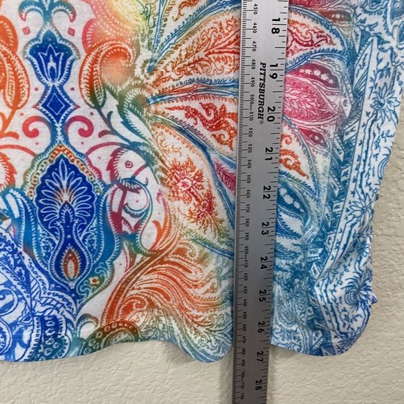 Chico's Shirt Womens Size 3 XL Boho Paisley Short Sleeve Multicolor - Picture 6 of 9